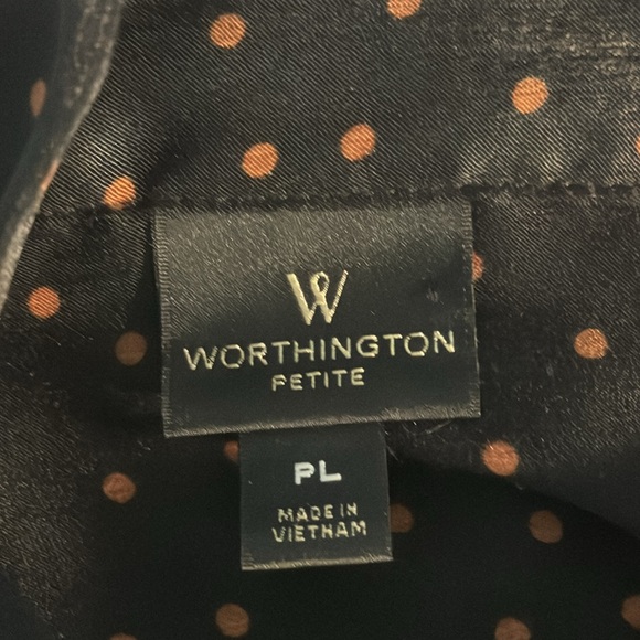 WORTHINGTON™️ Women's Size LP Black 'ADDY' High Neck Bow Blouse - Picture 10 of 15